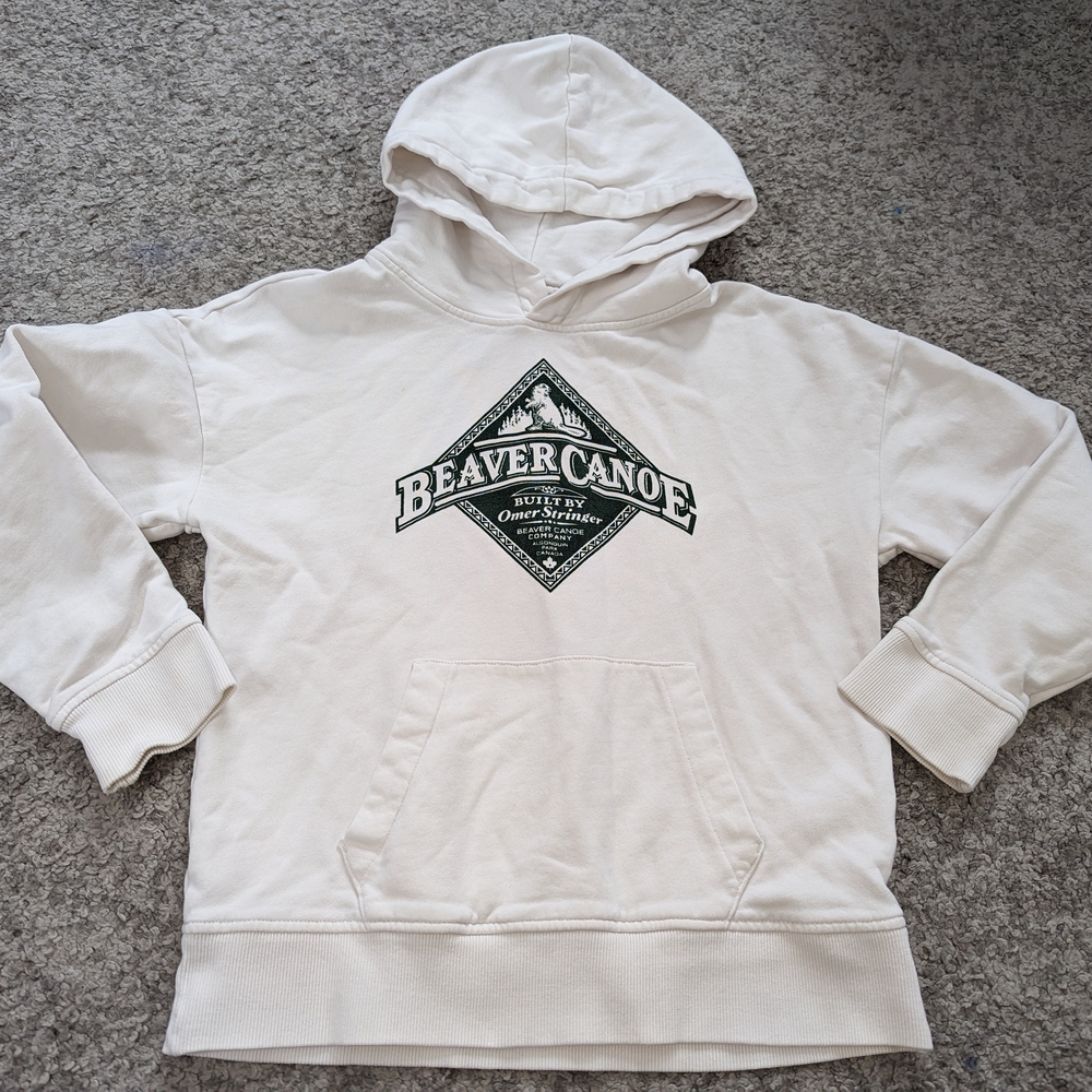 Roots Kids Beaver Creek, Cream colored Hoodie